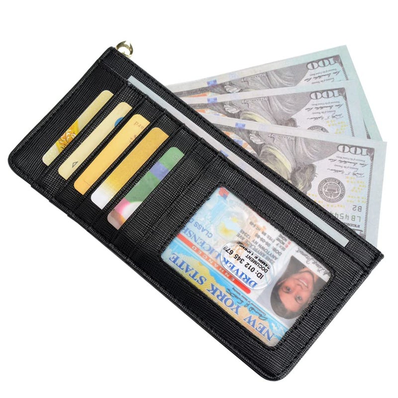 ARRIZO Women's Credit Card Wallet Slim Long Card Wallet Holder with Zipper Pocket for Cash, Coin, Receipt, ID Card - Image 3